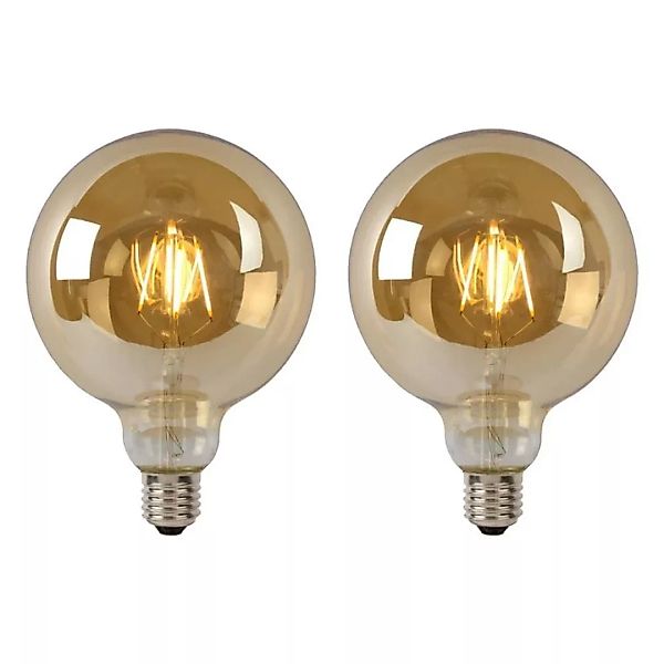 LED Leuchtmittel E27 Globe - G125 in Amber 8W 900lm 2er-Pack günstig online kaufen