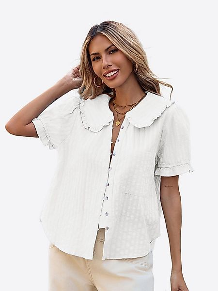 Imily Bela Blusentop Damen Bluse mit Puffärmeln und Peter-Pan-Kragen (Packu günstig online kaufen