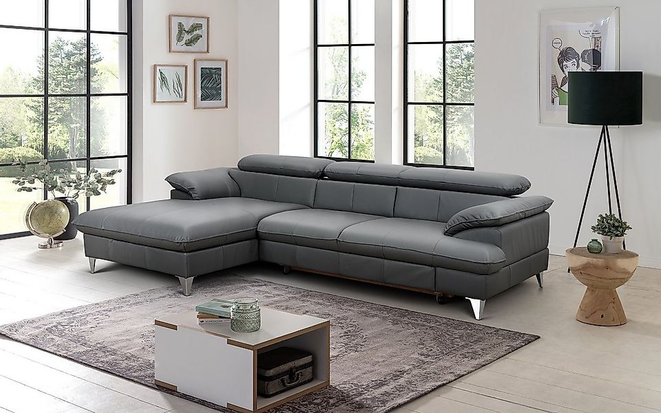 COTTA Ecksofa David Echtleder, Echtleder mit Schlaffunktion & Bettkasten günstig online kaufen
