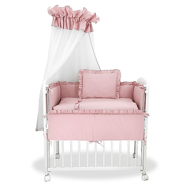 Baby-Delux Beistellbett Babybett Royal Rosa Rüsche, günstig online kaufen