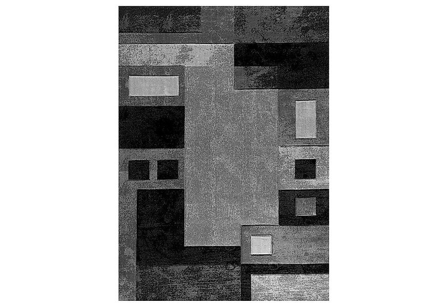 Vimoda Designteppich Wohnzimmer Grau Kariert mit Farbverlauf und Konturensc günstig online kaufen
