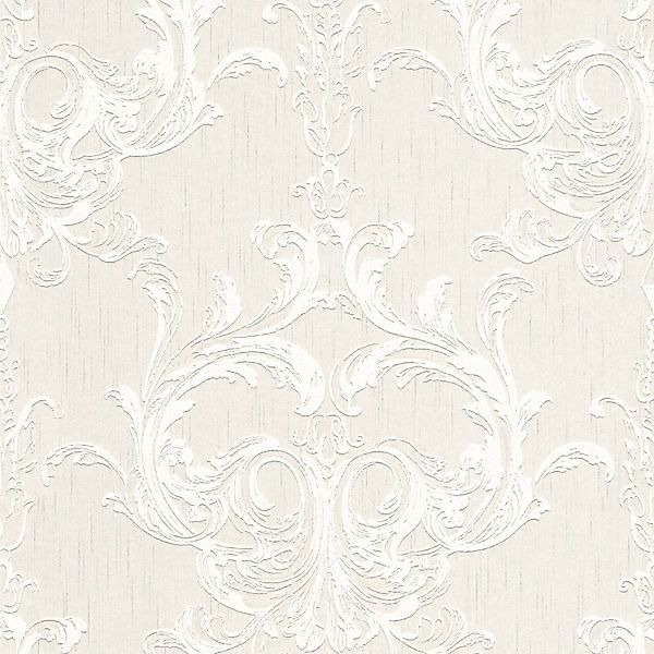 Bricoflor Elegante Tapete in Creme Weiß Schlafzimmer und Esszimmer Textilta günstig online kaufen
