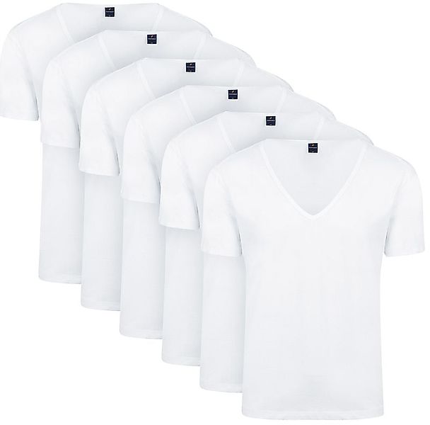 Suitable Vitaru T-Shirt Tiefer V-Ausschnitt Weiß 6-Pack - Größe XL günstig online kaufen