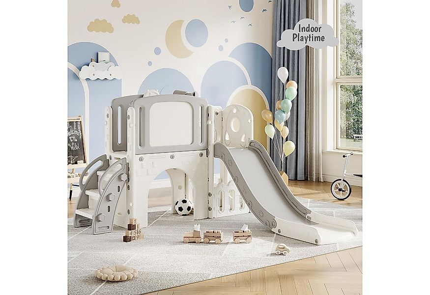 GarveeMore Rutsche Rutsche Für Kinder 8 in 1, Klettergerüst, Basketballkorb günstig online kaufen