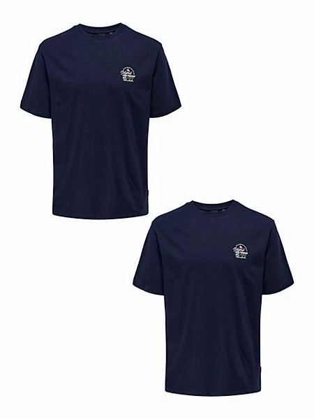 ONLY & SONS T-Shirt T-Shirt 2er-Set Kurzarm Rundhals Basic Baumwolle Shirt günstig online kaufen