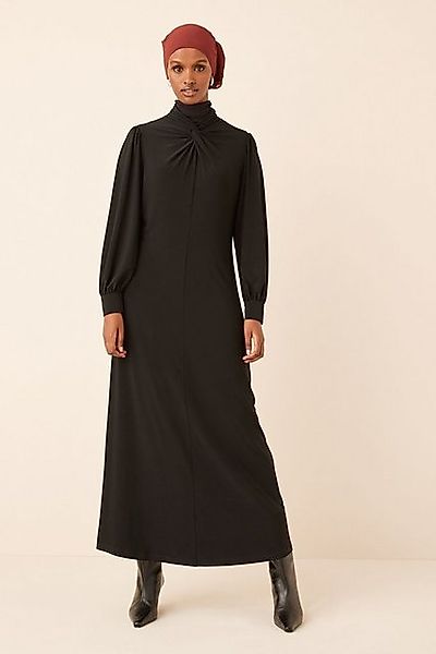 Next Maxikleid Langärmeliges Kleid mit geknotetem Stehkragen (1-tlg) günstig online kaufen