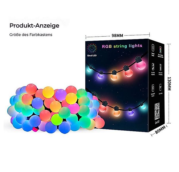 PRIISF Systemlichterkette LED Kugeln Lichterkette RGB Glühbirnenkette Garte günstig online kaufen