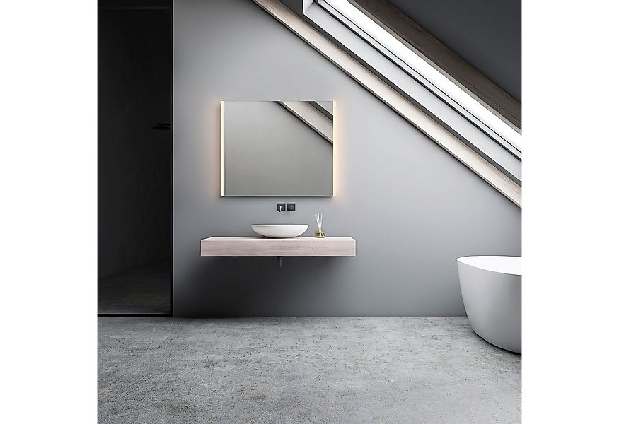 Loevschall LED-Lichtspiegel Lago Quadratisch, Badzimmerspiegel mit LED Bele günstig online kaufen