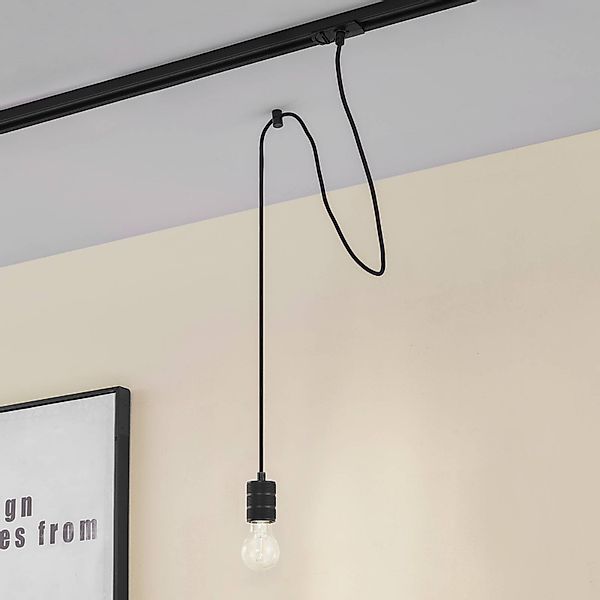 Lindby Pendellampe Linaro, Ø 4,6 cm, schwarz, 1-Phasen, E27 günstig online kaufen