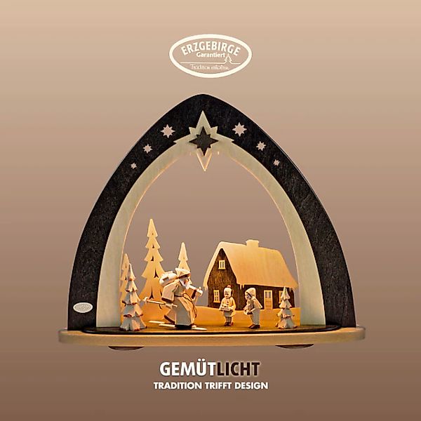 Weigla Lichterbogen »LED Waldweihnacht,handgeschnitzter Figuren,Schwibbogen günstig online kaufen
