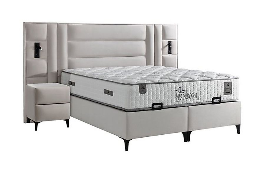 Villa Möbel Boxspringbett Pandora (Bett), XXL-Bettkasten mit Gasdruckfedern günstig online kaufen