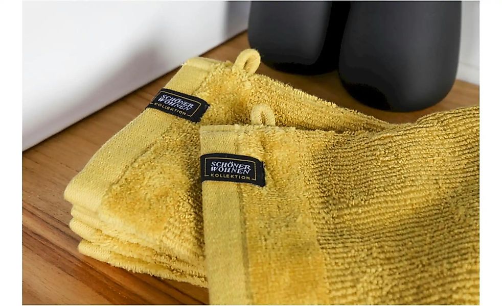 SCHÖNER WOHNEN Kollektion Waschhandschuh 3er-Set   ¦ gelb ¦ Maße (cm): B: 1 günstig online kaufen