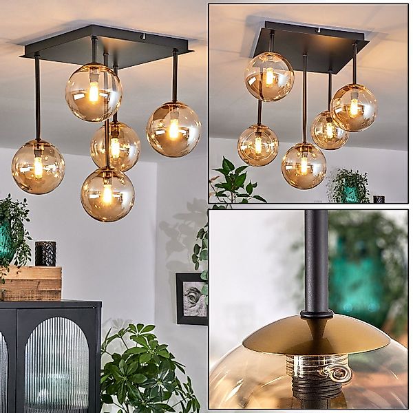 hofstein Deckenleuchte Deckenlampe aus Metall/Glas in günstig online kaufen