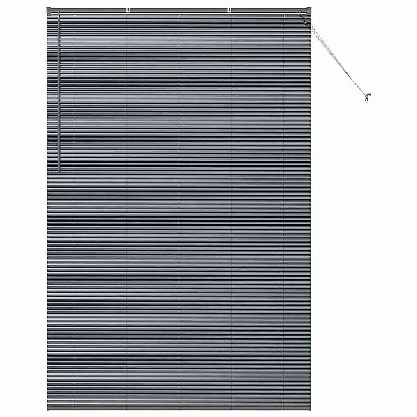 vidaXL Balkenjalousien mit Vorhängen Dunkelgrau 220 x 140 cm Aluminium 4200 günstig online kaufen