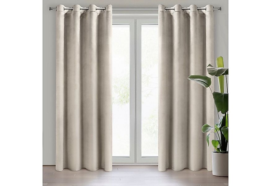 Eurofirany Vorhang VELVET (2 St), Ösen, blickdicht, Samt, 2er-Set Ösenschal günstig online kaufen