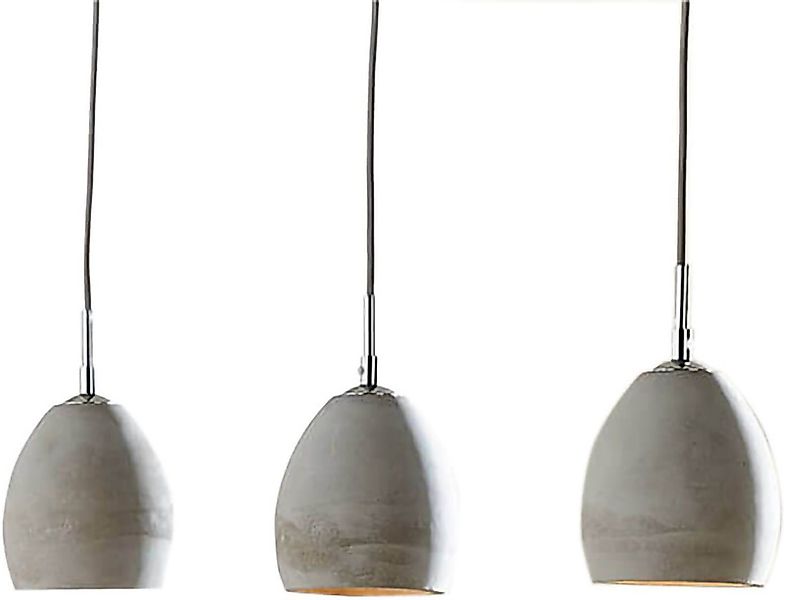 DELIFE Hängeleuchte Cirillo, Grau 70x15 cm 3 Schirme Beton Hängeleuchte günstig online kaufen
