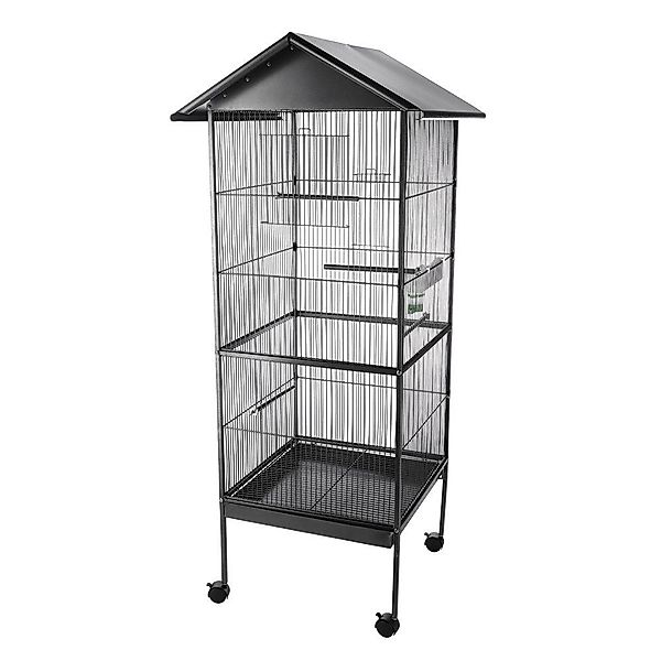 Melko Vogelkäfig Vogelvoliere Vogelhaus Metall Anthrazit günstig online kaufen