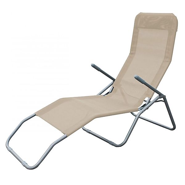 Lex Siestaliege Kippliege Sonnenliege Strandliege Gartenliege Klappbar Beig günstig online kaufen