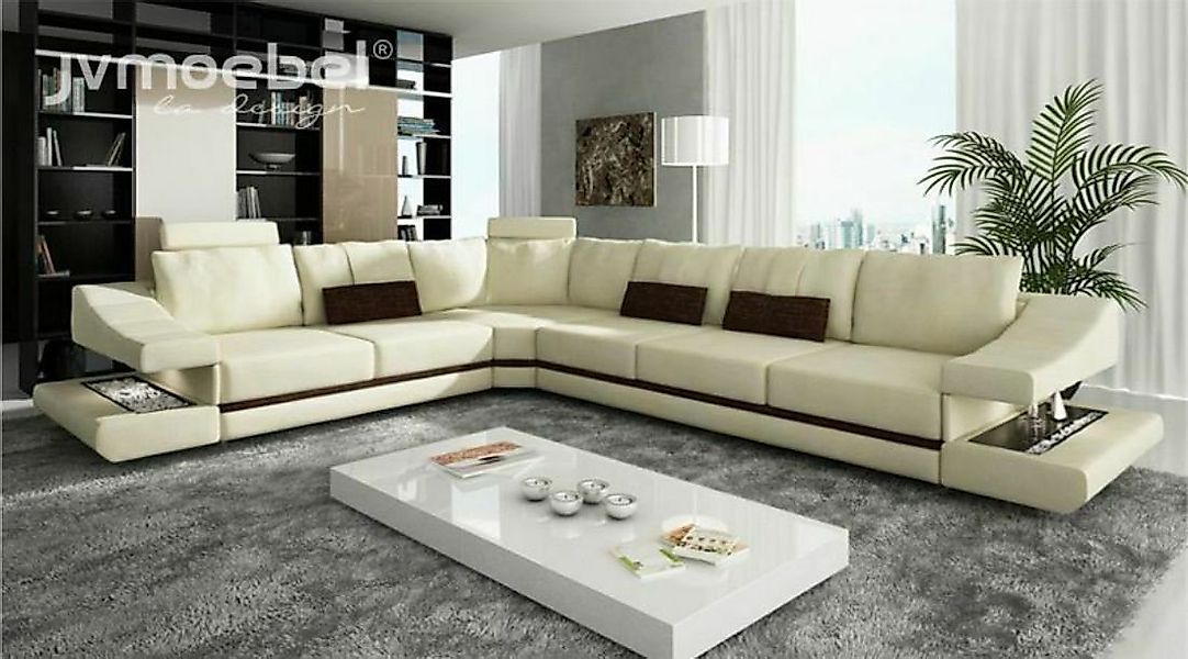 JVmoebel Ecksofa Wohnlandschaft Textil Leder Sofas L Form Sofa Couch Polste günstig online kaufen