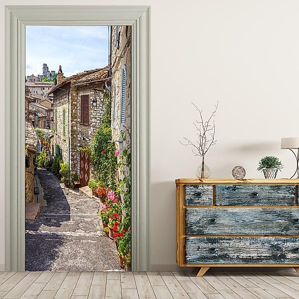 Stickerprofis Türtapete ITALIENISCHE GASSE, Premiumklasse, selbstklebend günstig online kaufen