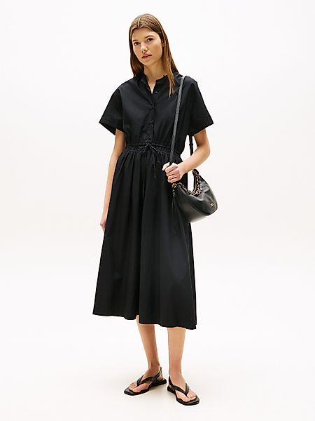 Tommy Hilfiger A-Linien-Kleid SMOCKED CO MIDI günstig online kaufen