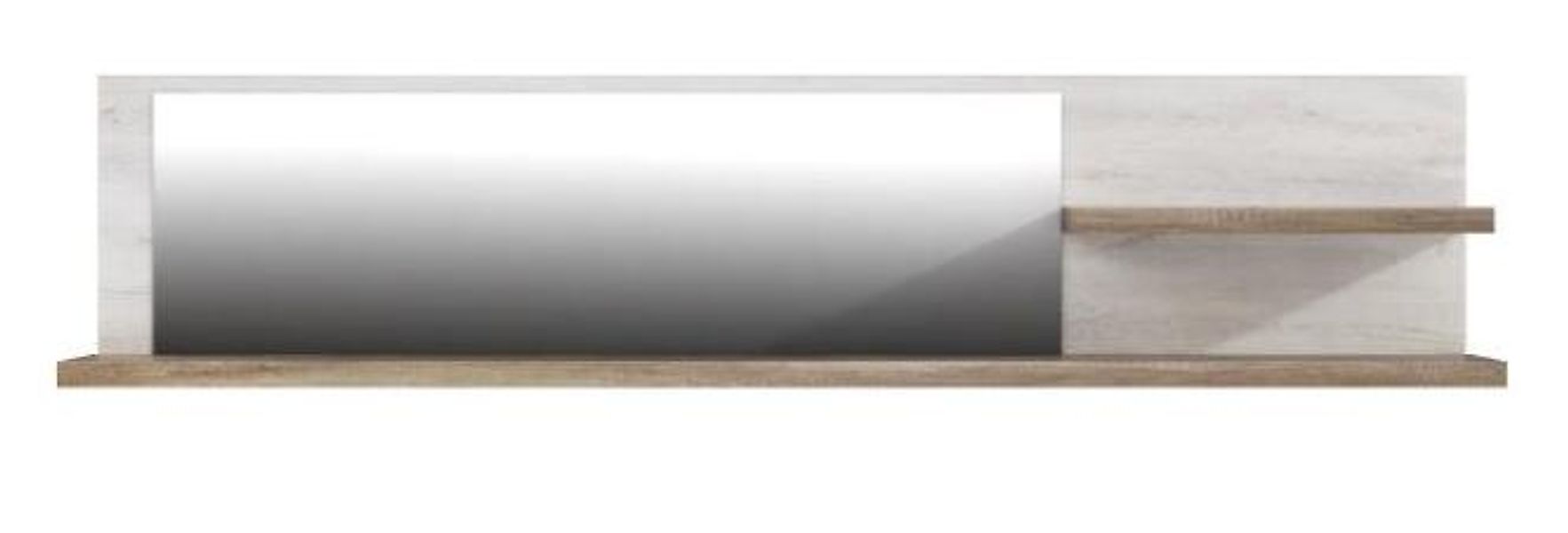 Wandregal inkl Spiegel Duro von Forte Pinia Weiß / Eiche Antik günstig online kaufen