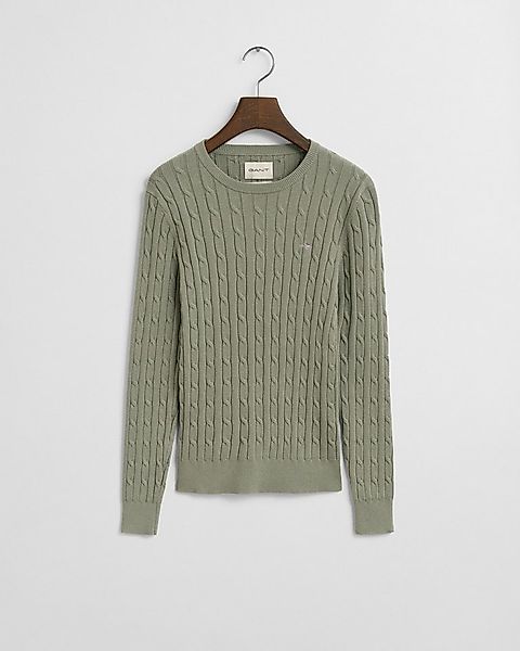 Gant Strickpullover STRETCH COTTON CABLE C-NECK mit Logostickerei auf der B günstig online kaufen
