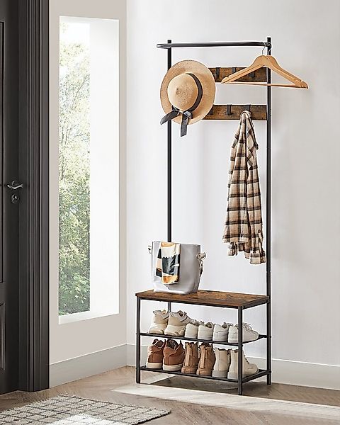 VASAGLE Garderobenständer Garderobe, Kleiderstange, Sitzbank günstig online kaufen