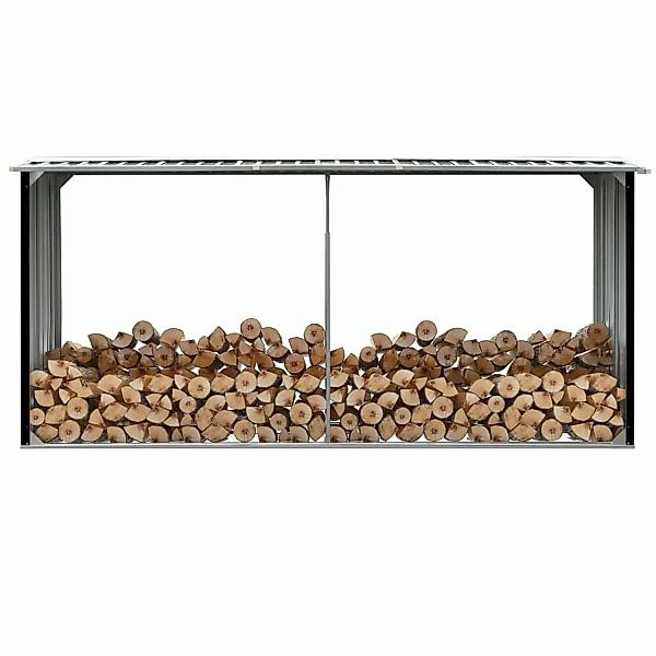 vidaXL Brennholzlager Verzinkter Stahl 330 x 92 x 153 cm Anthrazit günstig online kaufen