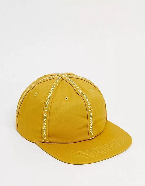 Consigned – Snapback-Cap mit Logostreifen-Gelb günstig online kaufen