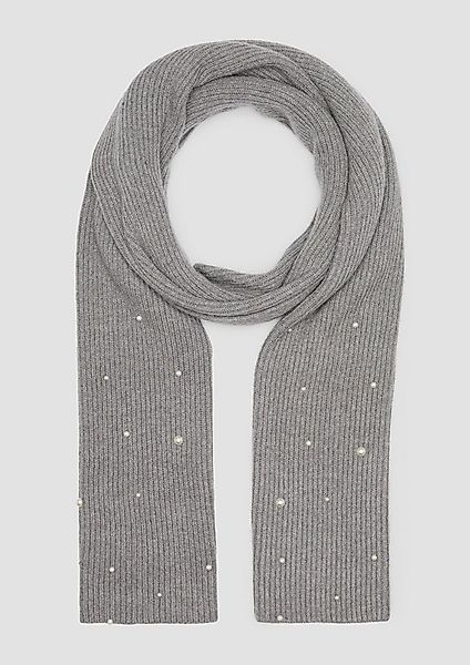 s.Oliver Schal Tuch, Strickschal mit Schmuckperlen günstig online kaufen