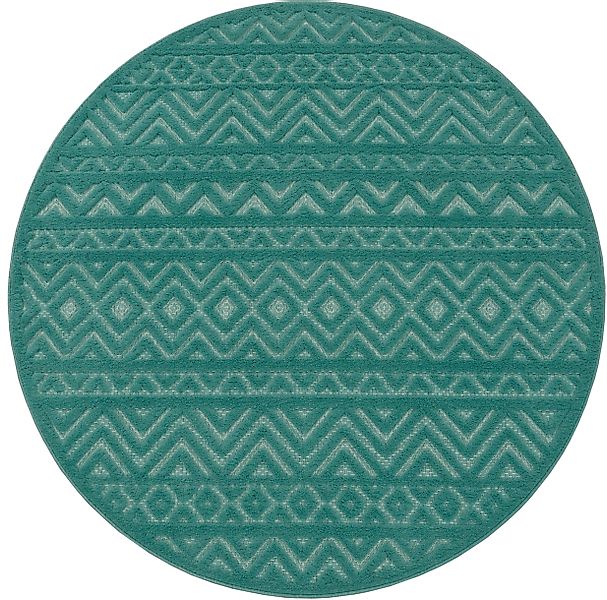 Paco Home Teppich »Livorno 673«, rund, 14 mm Höhe, Uni-Farben, Scandi, Raut günstig online kaufen