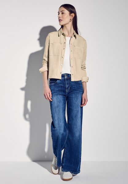 STREET ONE Klassische Bluse Velours Hemdbluse günstig online kaufen