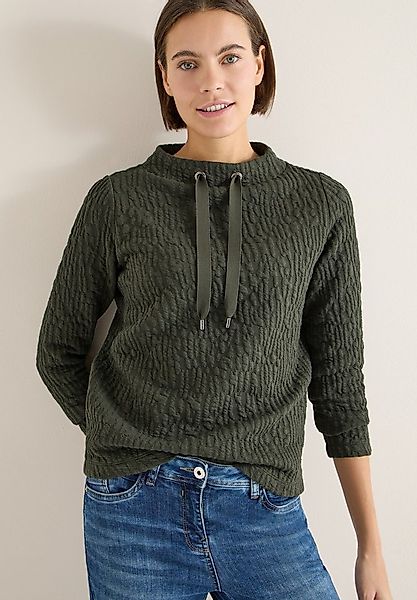 CECIL Sweater Jacquard Funnel Neck mit Strukturmuster günstig online kaufen