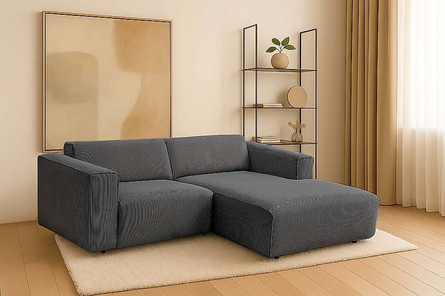andas Ecksofa »Noord mit Kedernaht, Breite 234 cm«, Cord, Struktur, Webstof günstig online kaufen