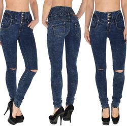 ESRA Skinny-fit-Jeans J22 Risse High Waist günstig online kaufen