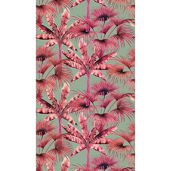 A.S. Creation Fototapete Palmenblätter 1,59 m x 2,8 m Pink-Grün FSC® günstig online kaufen