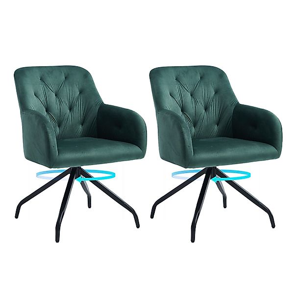 Happy Home Esszimmerstuhl 360° drehbarer Samt-Esszimmerstuhl, günstig online kaufen