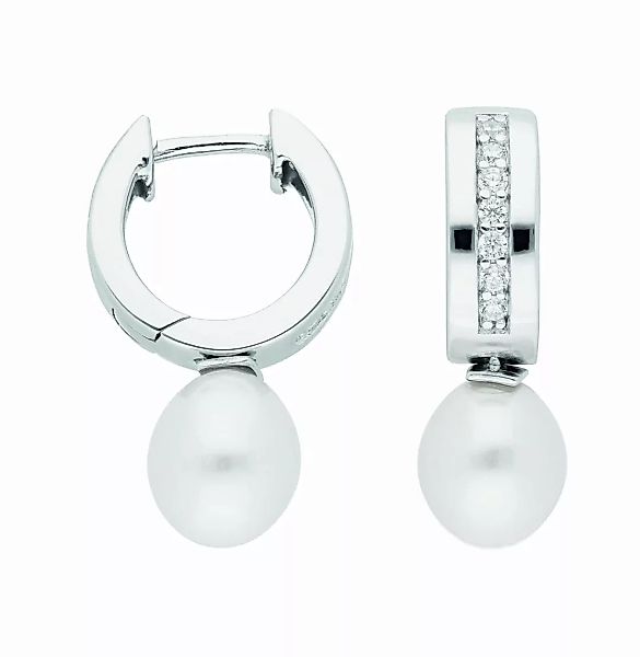 Adelia´s Paar Ohrhänger "925 Silber Ohrringe Creolen Ø 13,8 mm", mit Zirkon günstig online kaufen