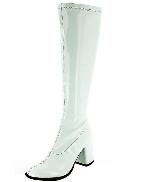 Das Kostümland Gogo Damen Retro Lackstiefel, Weiß Stiefel günstig online kaufen