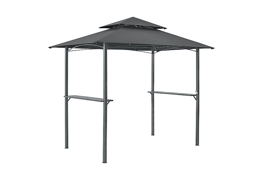 en.casa Grillpavillon, Parga Pavillon 250x241x151cm Dunkelgrau günstig online kaufen