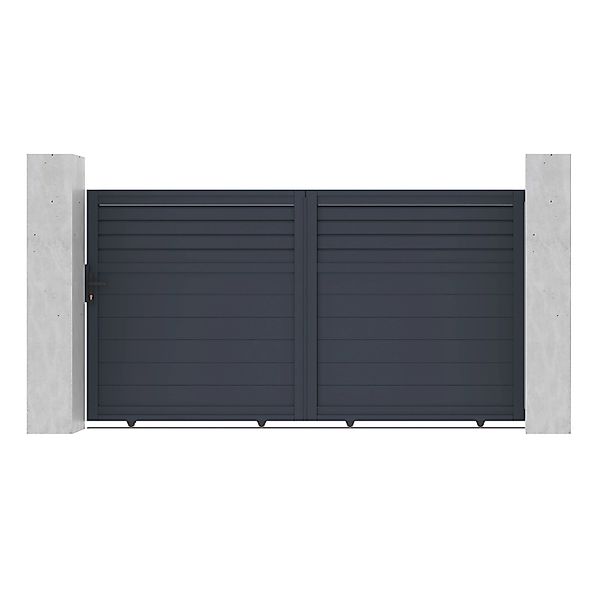 Casanoov Schiebetor 3M Carpatia H 160Cm & 2 Pfosten H 190Cm Aluminium Grau günstig online kaufen