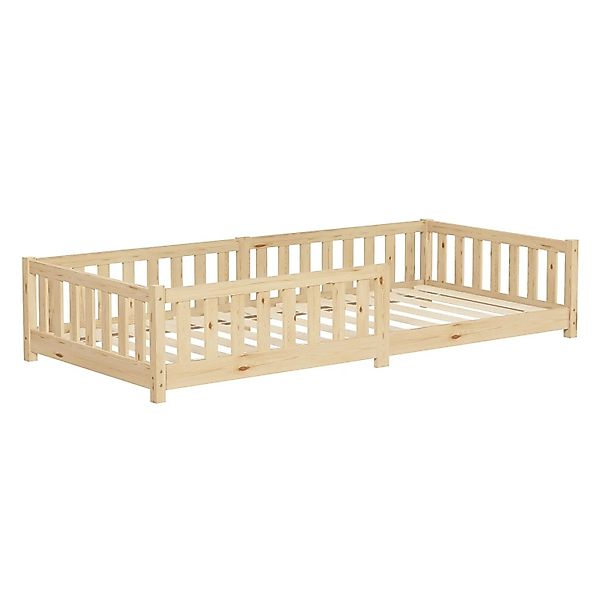 ML-Design Kinderbett 70x140 cm aus Kiefernholz mit Lattenrost Natur günstig online kaufen