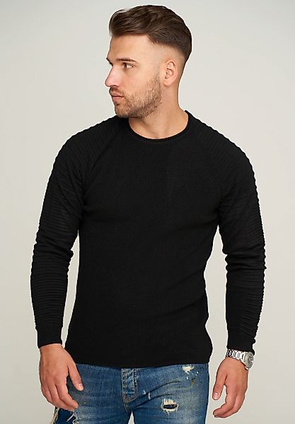 behype Strickpullover "MKstep91", mit Biker-Steppung günstig online kaufen