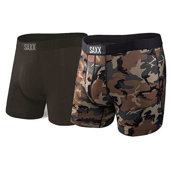 Saxx Underwear Vibe Boxer 2 Einheiten XL Black / Wood Camo günstig online kaufen