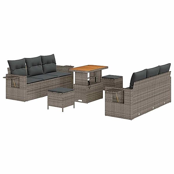 vidaXL Garten-Sofa-Set 9-Tlg Grau Poly Rattan 3361703 günstig online kaufen