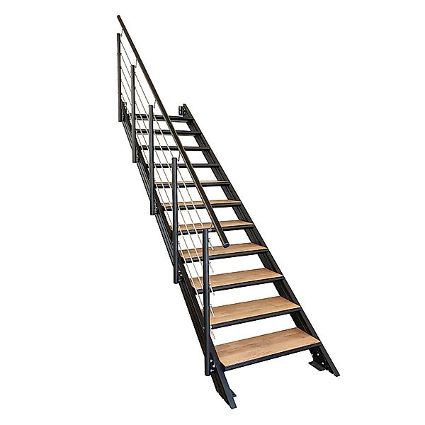 Treba Wangentreppe Brooklyn mit 12 Stufenwannen 100 cm x 30,7 cm Alu Schwar günstig online kaufen