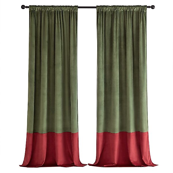 BTTO V&G Verdunkelungsvorhang Weihnachten Vorhänge Fertiggardinen Samt Gard günstig online kaufen