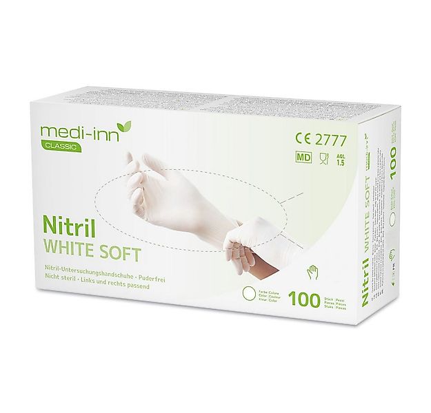 Medi-Inn Nitril-Handschuhe Nitril White Soft Einmalhandschuhe, weiß, puderf günstig online kaufen