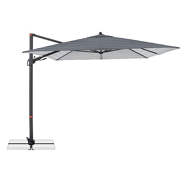 Doppler Ampelschirm 320 cm x 240 cm Blau-Grau mit Dreh- & Neigungsfunktion günstig online kaufen